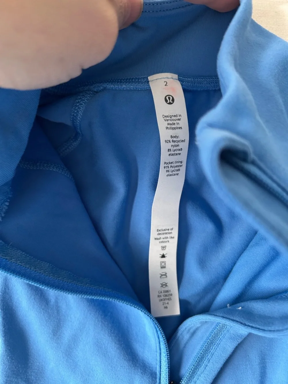 lululemon athletica long-sleeve half-zip top in bright blue - Picture 5 of 10